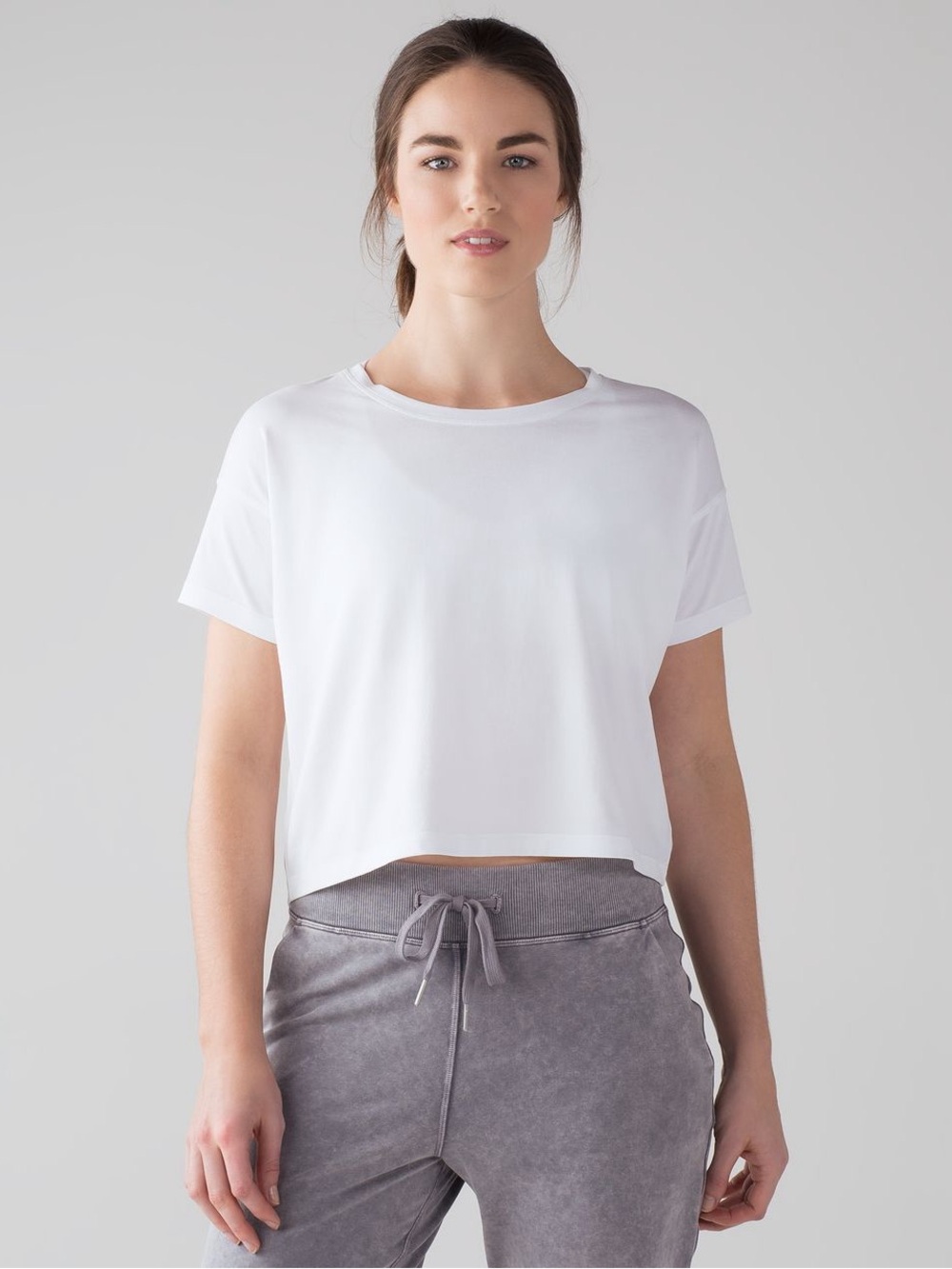 Lululemon Cates Tee White Cropped